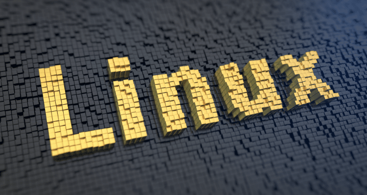 linux in golden letters
