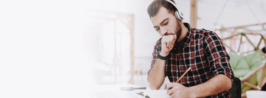 man writing tutorial hero