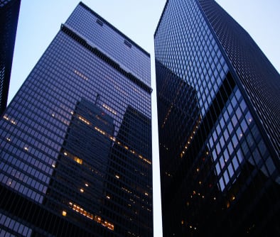 Enterprise skyline symbolizing cloud computing infrastructure powered by AMD EPYC processors