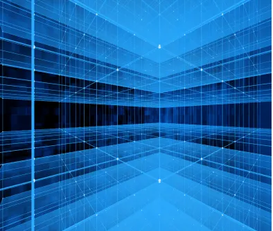 Abstract blue grid representing low-latency data center networking for AMD EPYC dedicated servers.