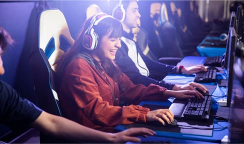 gamers in the computer club