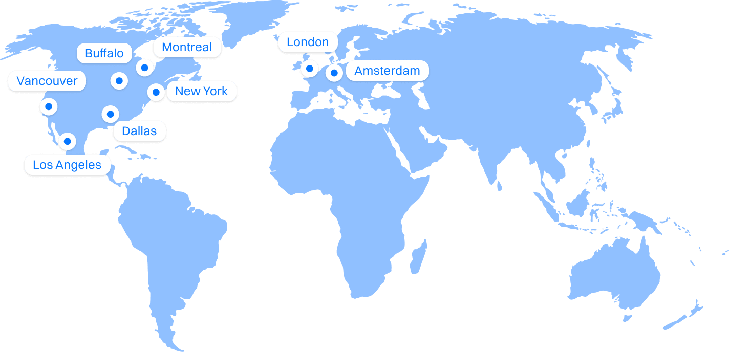 Map of datacenters