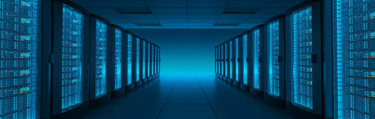 On-premise servers in a dark room