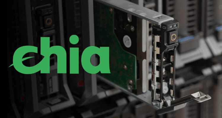 chia text layed over a dedicated server