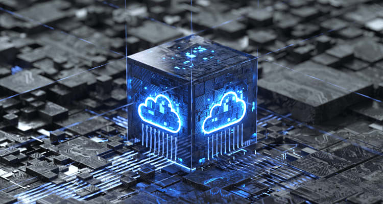 microchip with cloud graphic