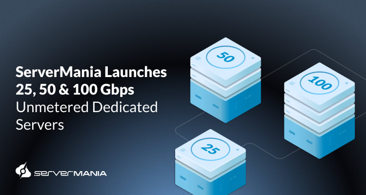 A featured image showing 100 Gbps and 25 Gbps Unmetered Dedicated Servers.