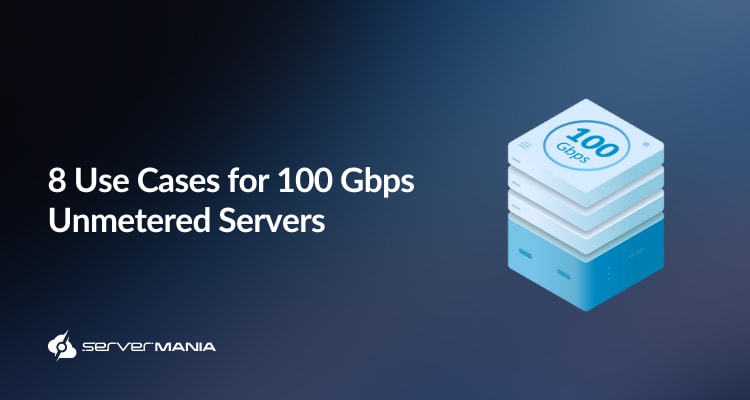 A featured image reading "Top 8 Use Cases for 100 Gbps Unmetered Dedicated Servers: Unleashing Unlimited Potential"