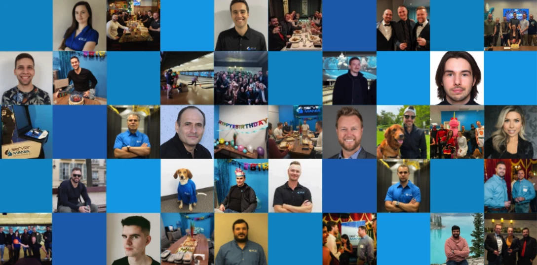 Collage of ServerMania team photos