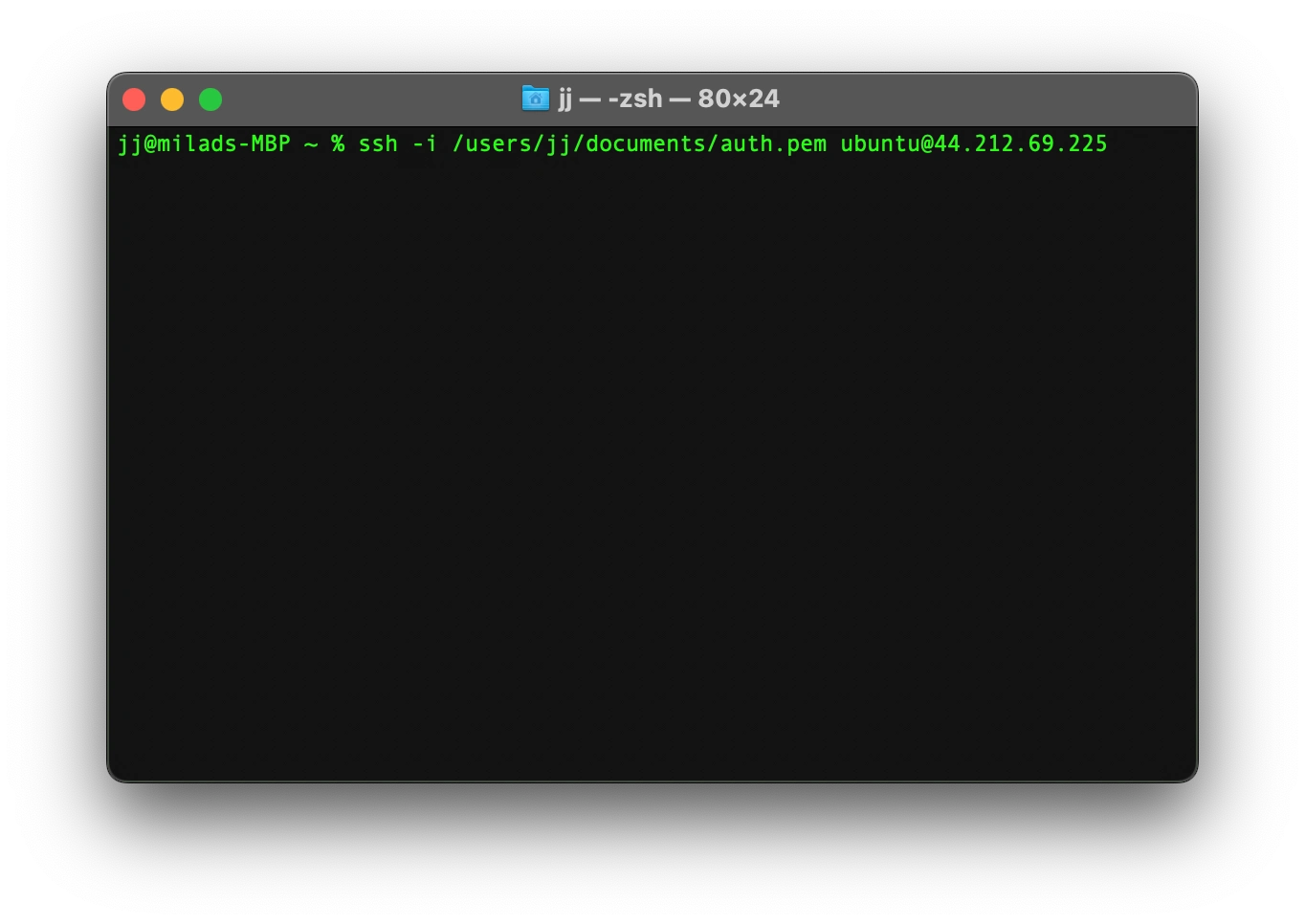 ssh into a remote server