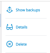 Select the backup action