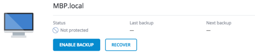 Click Enable Backup