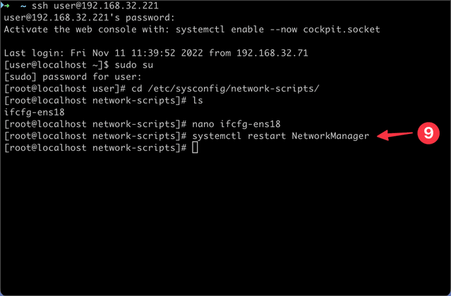systemctl restart network