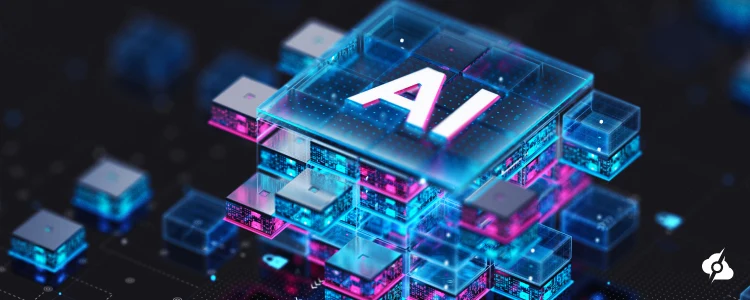 A decorative image showing AI and ML task infrastructure.