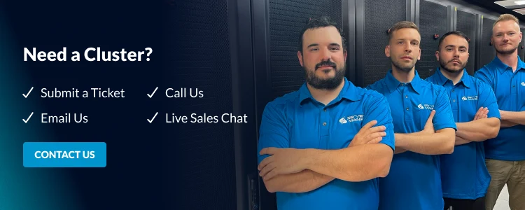 A ServerMania server cluster CTA image.