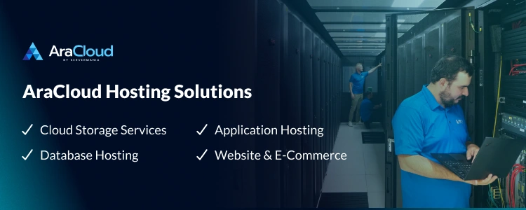 A CTA image, listing ServerMania's cloud solutions prompting the reader to get in touch with an expert.