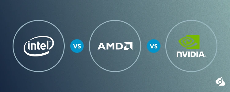 A decorative image comparing Intel Vs. AMD vs. NVIDIA.