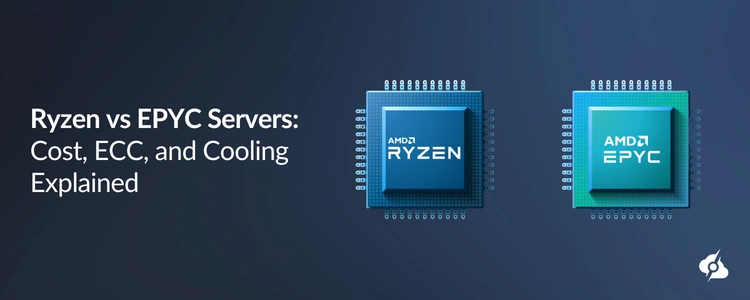 A decorative image showing the AMD Ryzen and AMD EPYC processors side by side.