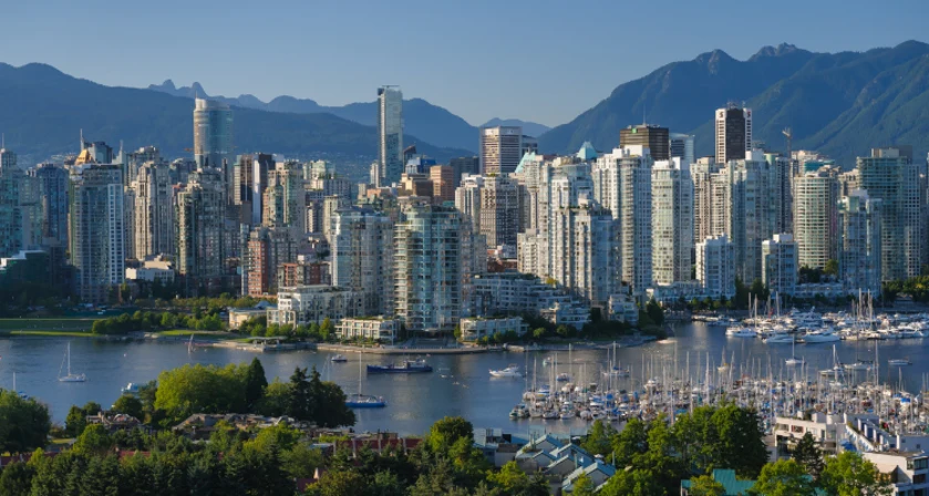 Skyline view of Vancouver, British Columbia, Canada