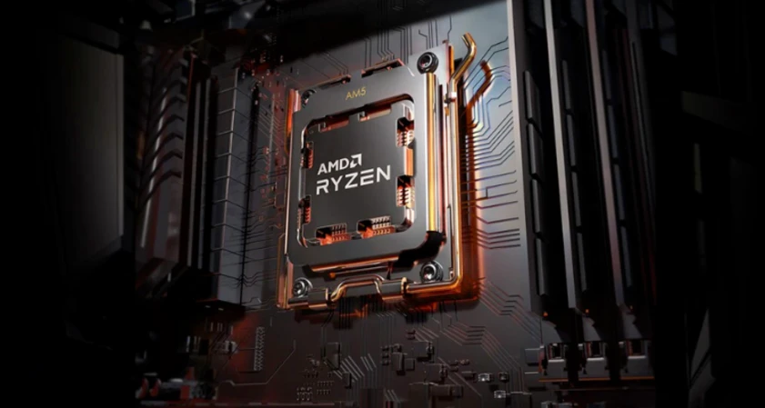 Close up of AMD Ryzen CPU