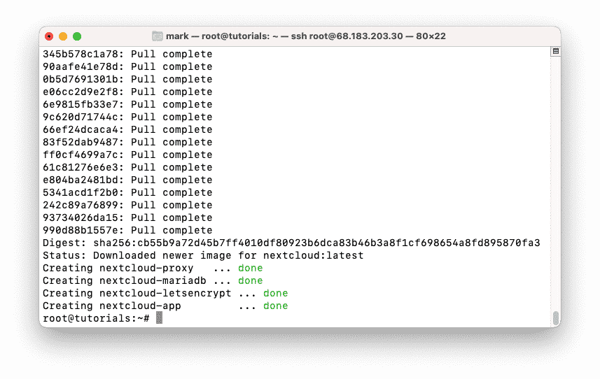 screenshot of installing doctor