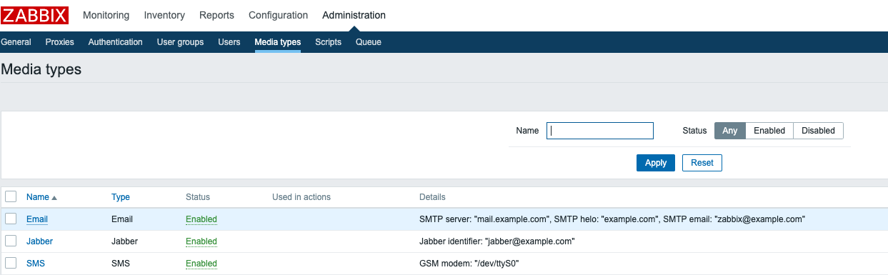 configure the mail server settings