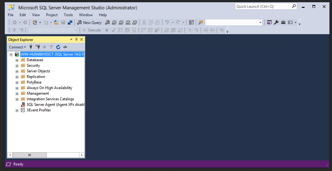 database management screen