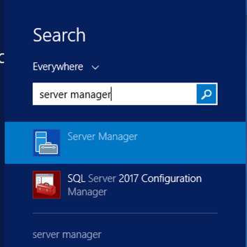 Search for and open the server manager.