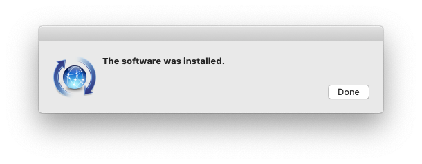 software was installed