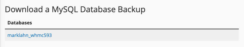 Backup Your Database