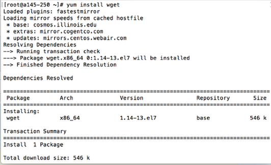 Install wget, iptables-service, nano and screen